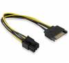 Καλώδιο Sata Ρεύματος 15pin αρσ. σε 6pin PCI-E θηλ. Κάρτας Γραφκών Καλώδιο Sata Ρεύματος 15pin αρσ. σε 6pin PCI-E θηλ. Κάρτας Γραφκών